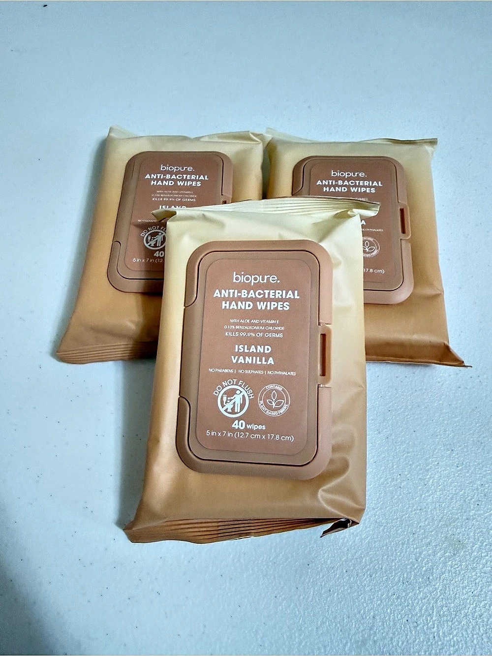 biopure Island Vanilla Anti-Bacterial Hand Wipes 5-Pack Island Vanilla Hand